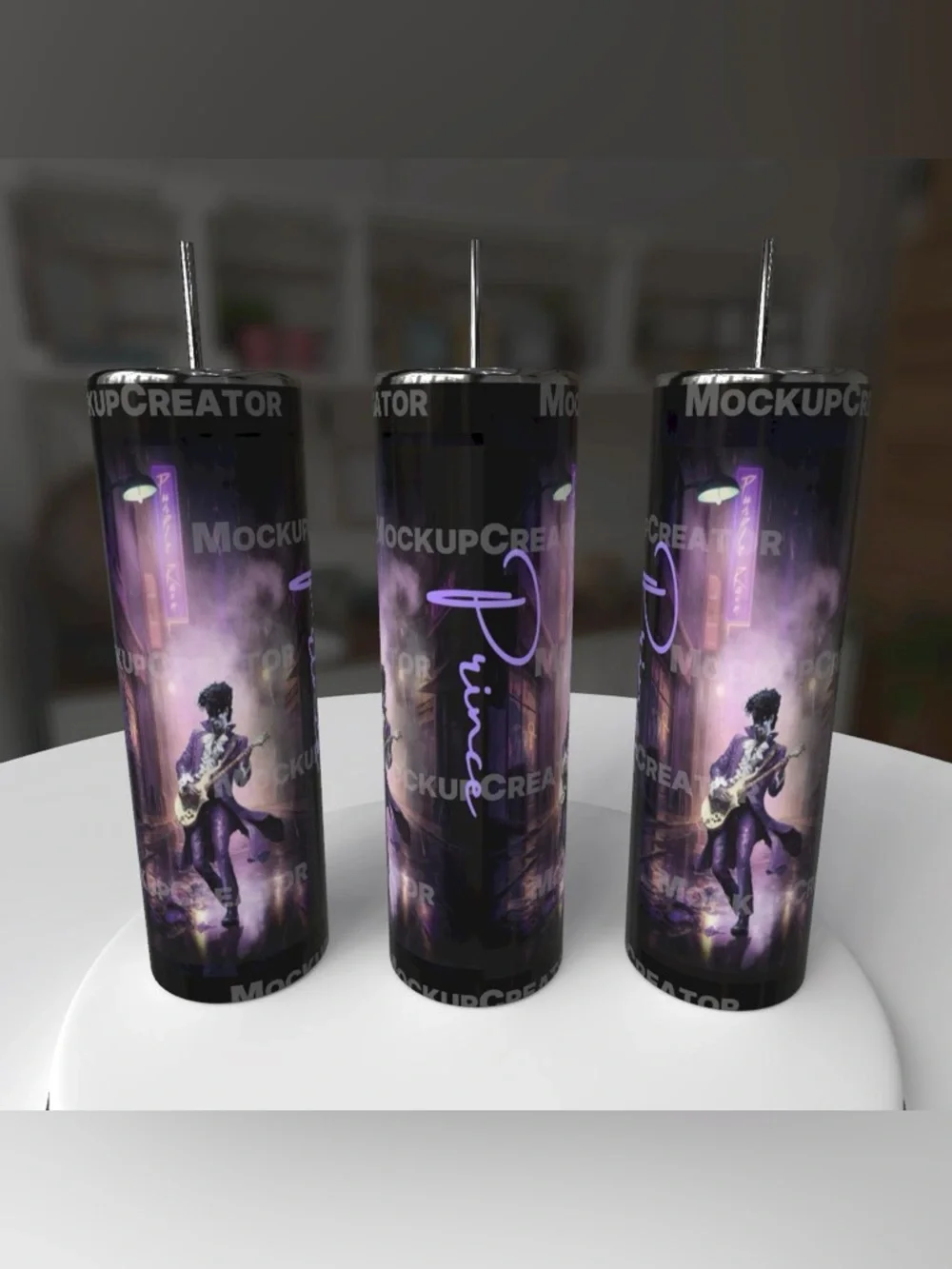 Purple Prince Graphic Tumbler with Guitar Art - Picture 3 of 7